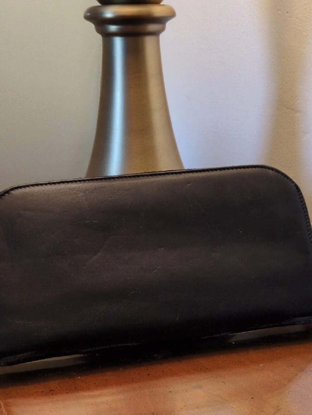 Rare GHURKA AJA Continental Large Zip Wallet Leather Black